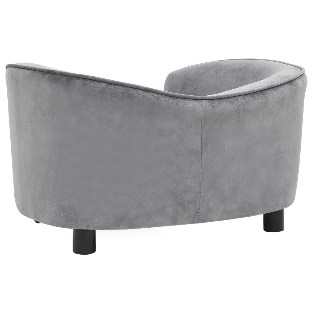 vidaXL Dog Sofa Gray 27.2"x19.3"x15.7" Plush - Comfortable Pet Furniture