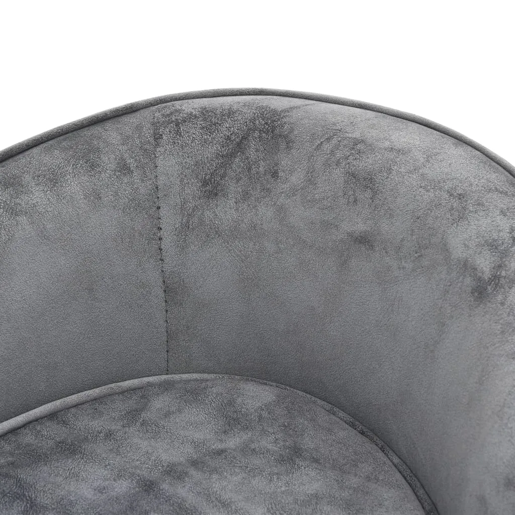 vidaXL Dog Sofa Gray 27.2"x19.3"x15.7" Plush - Comfortable Pet Furniture