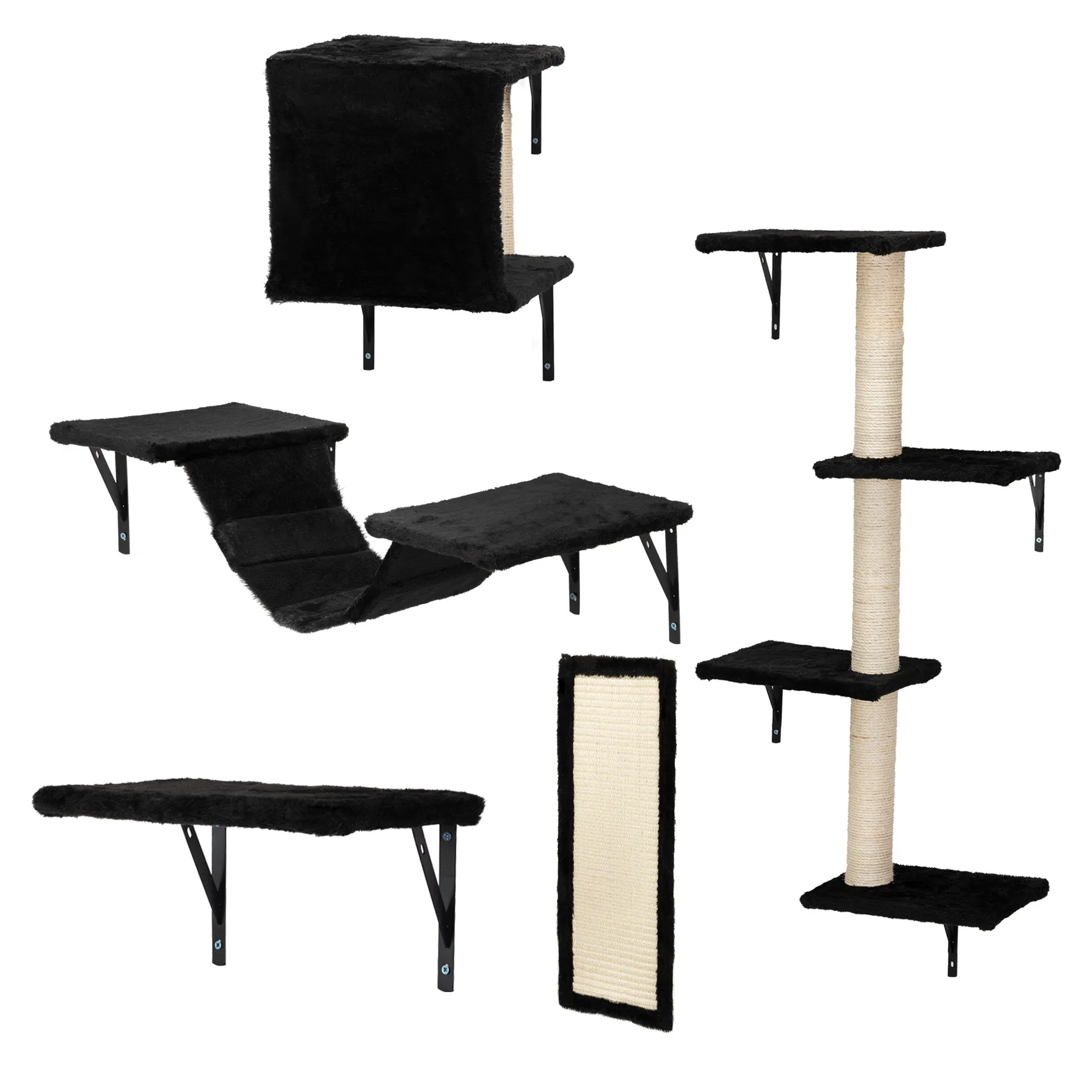 Wall Mounted Activity Tree with Scratching Post for Cats
