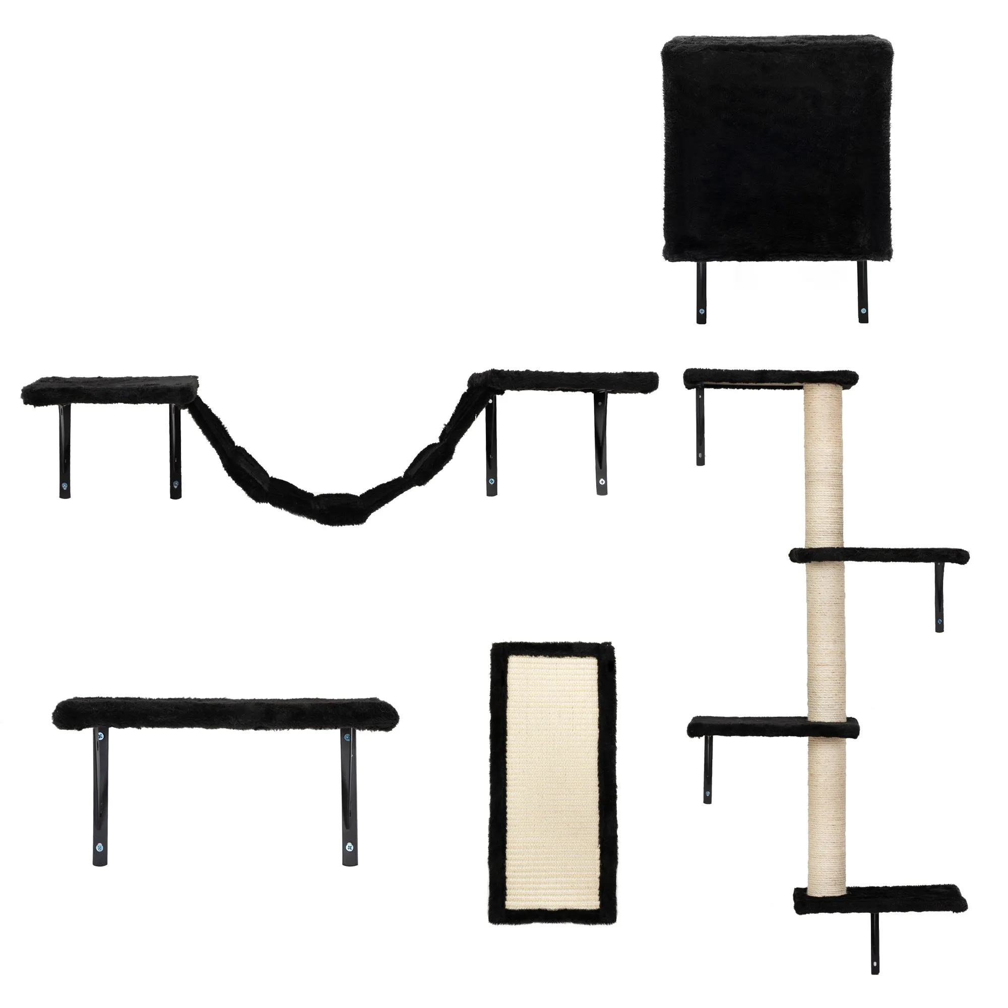 Wall Mounted Activity Tree with Scratching Post for Cats
