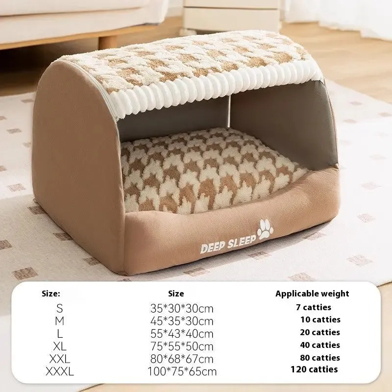 Warm Cosy Dog Bed House All Sizes Three-dimensional stylish retreat