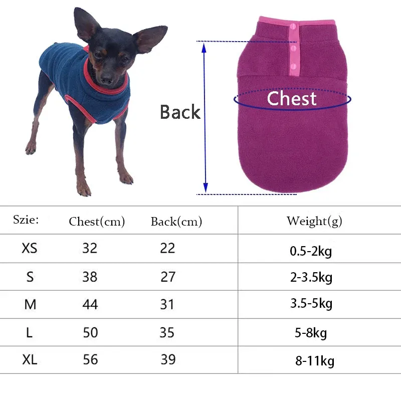 Warm Fleece Vest for Small Dogs - Suitable for Autumn, Winter, and Spring