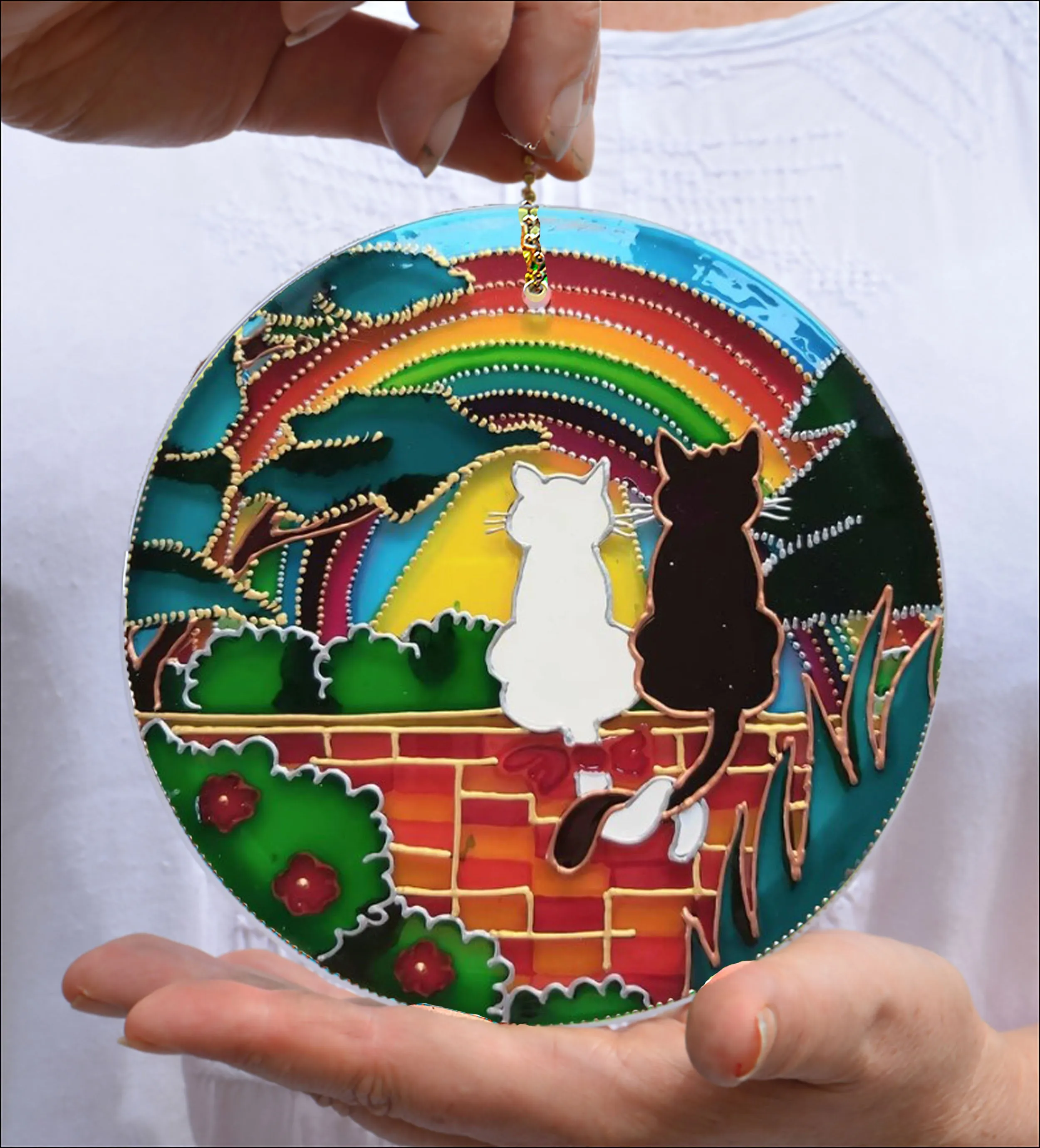 Woodland Cats Rainbow Suncatcher
